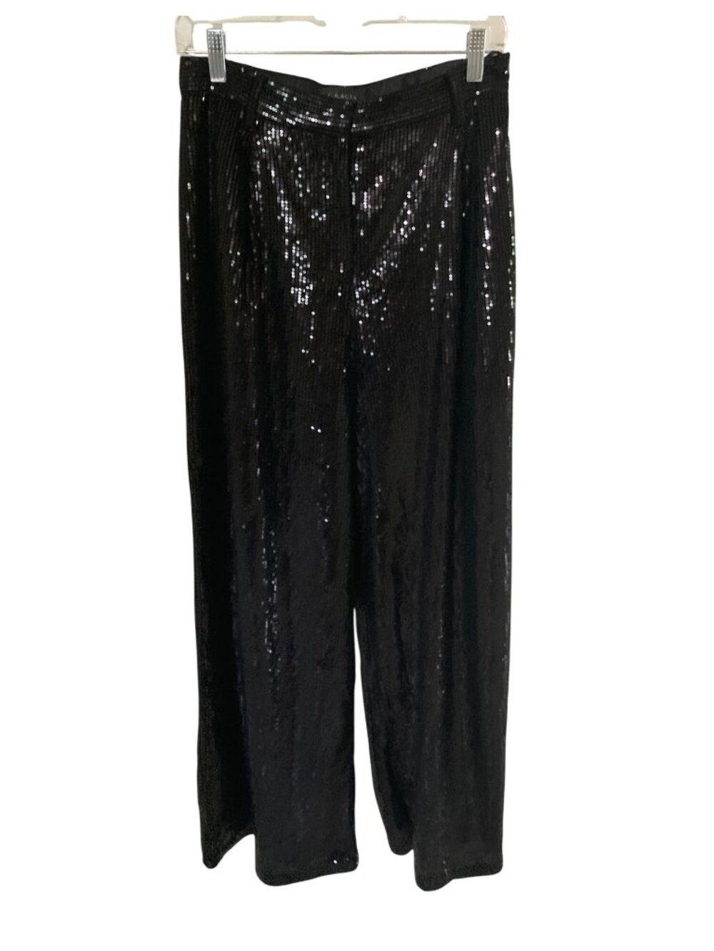 Gracia Dress High Waisted Sequin Pants Black Wide Leg  Varies NWT